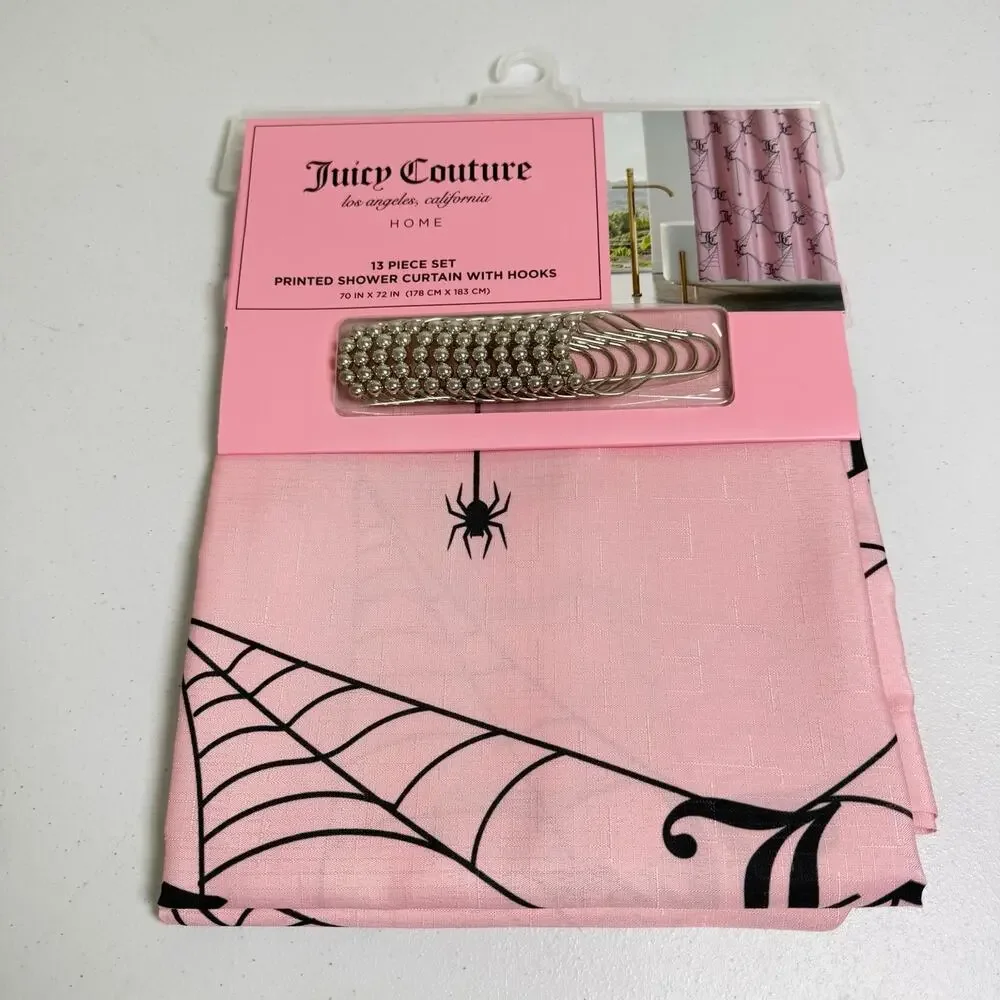 Juicy Couture Home Shower Curtain 13 Pc Set 70x72 Pink Halloween Choose Design